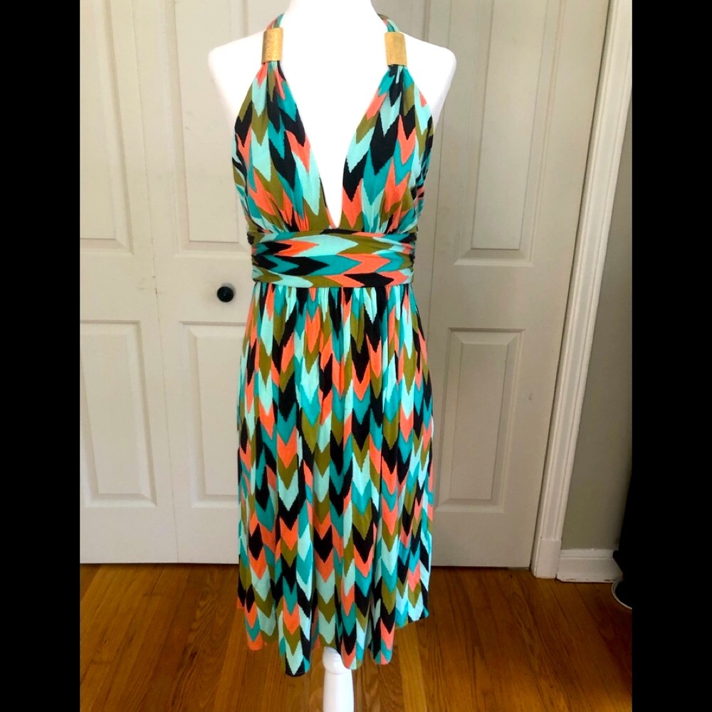 Milly multi colored halter dress.